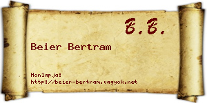 Beier Bertram névjegykártya